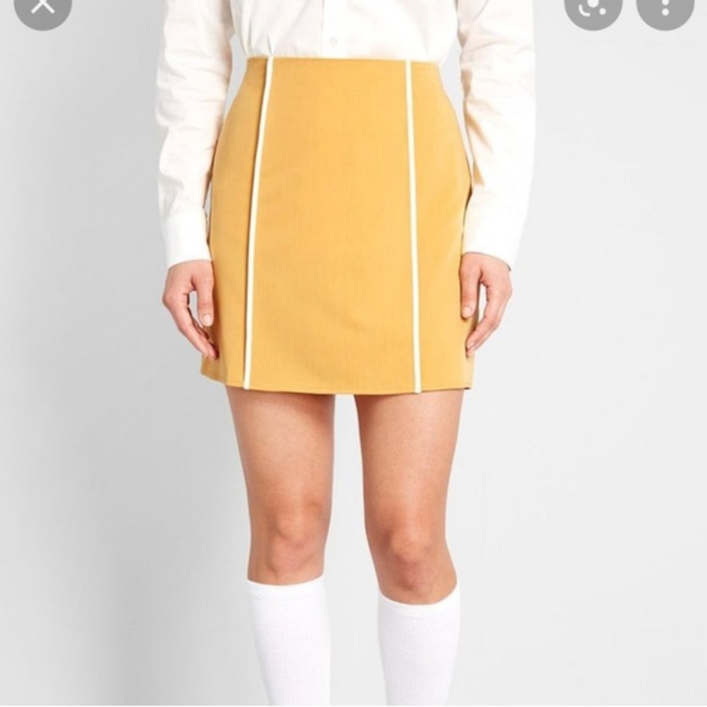 NWT Modcloth “The Bottom Line” Yellow Mini Skirt Size 12